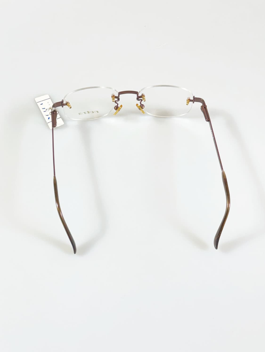NOTRA 무테 브라운 메탈 스퀘어 빈티지 안경 상품이미지5