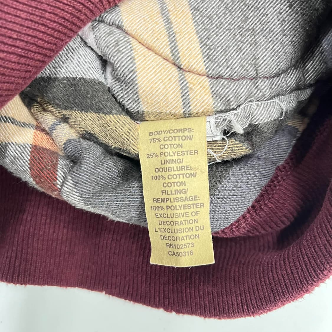 홀리스터 y2k 버건디 안감 퀄팅 후드집업 대장급 희귀져지(M) 상품이미지5