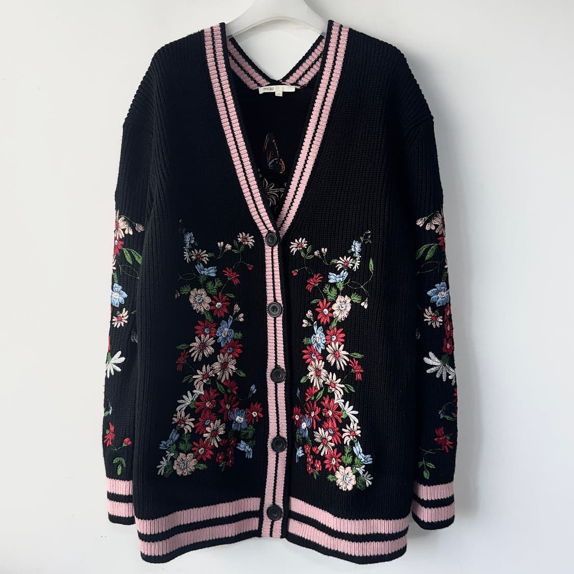 마쥬 maje 플로럴 자수 니트 가디건 상품이미지3