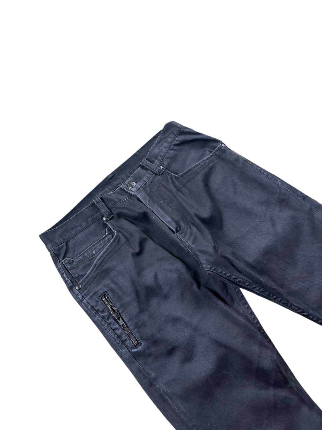 Vintage 지퍼 디테일 블랙 데님팬츠  상품이미지2