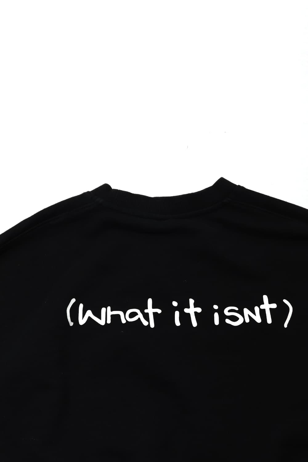 WHAT IT ISNT 기모 블랙 크롭 맨투맨 size Free 상품이미지7