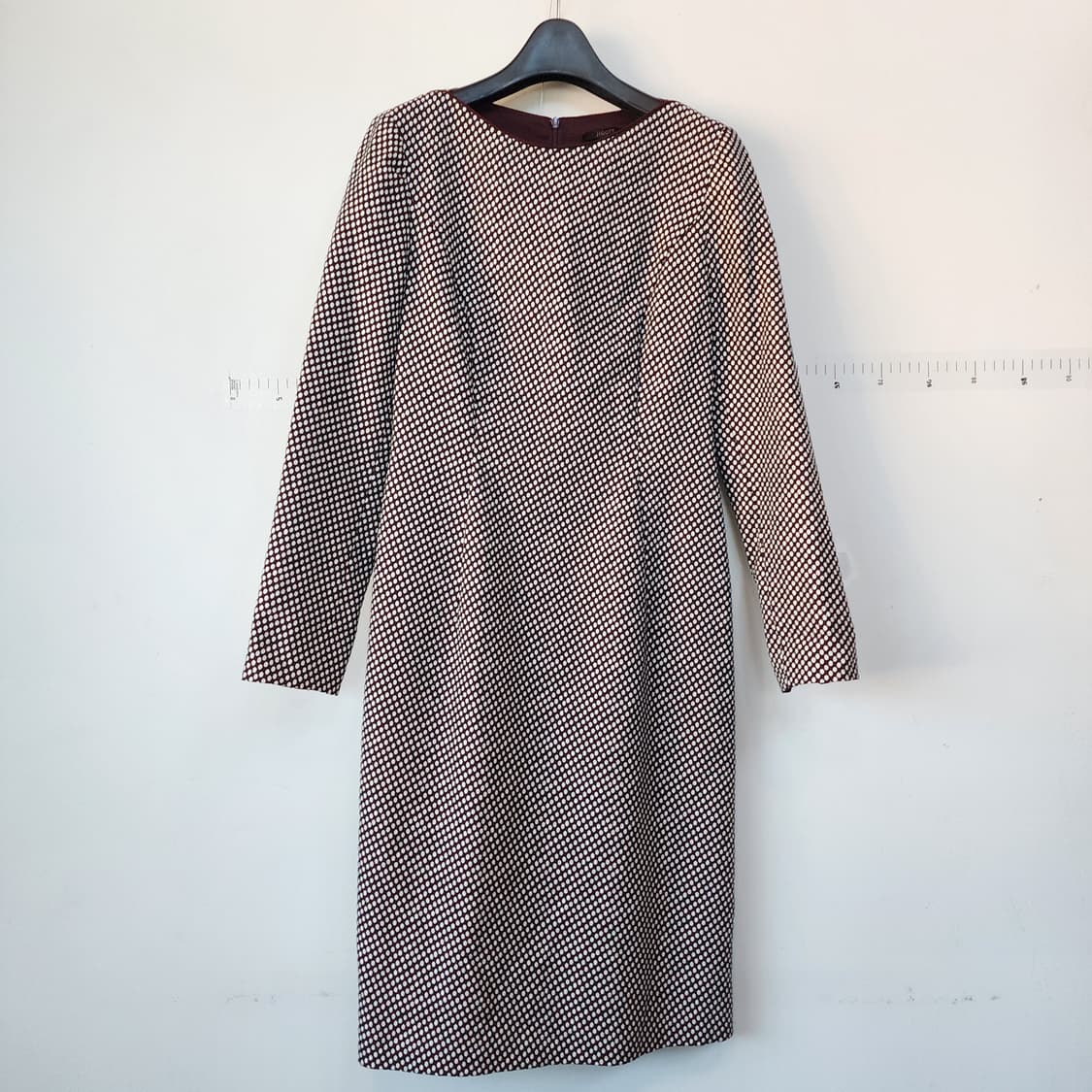 지고트 도트 패턴 긴팔 원피스 상품이미지1