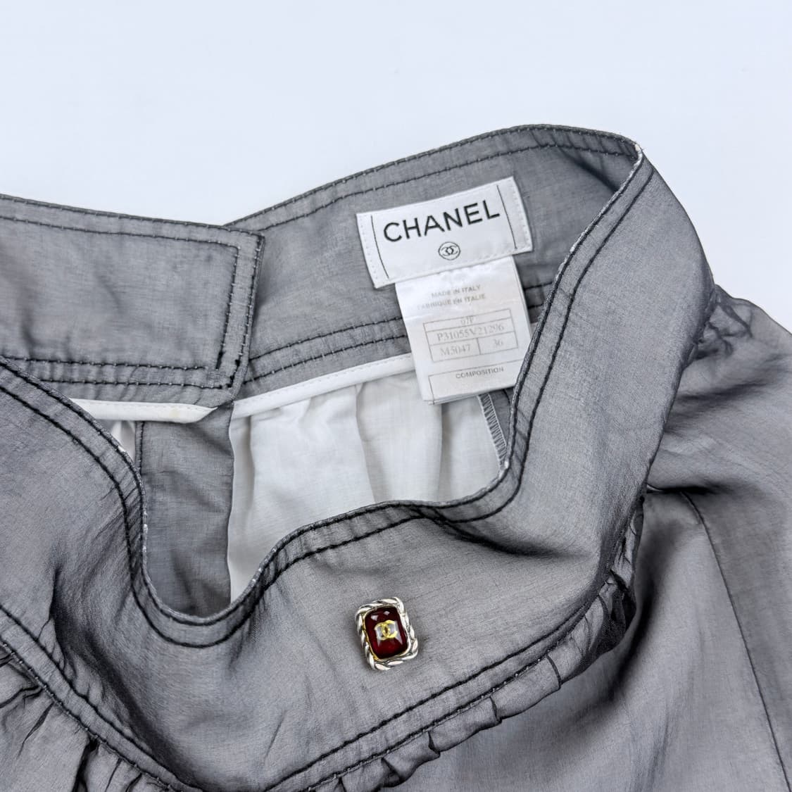 CHANEL 07P Black Silk sheer skirt 상품이미지5