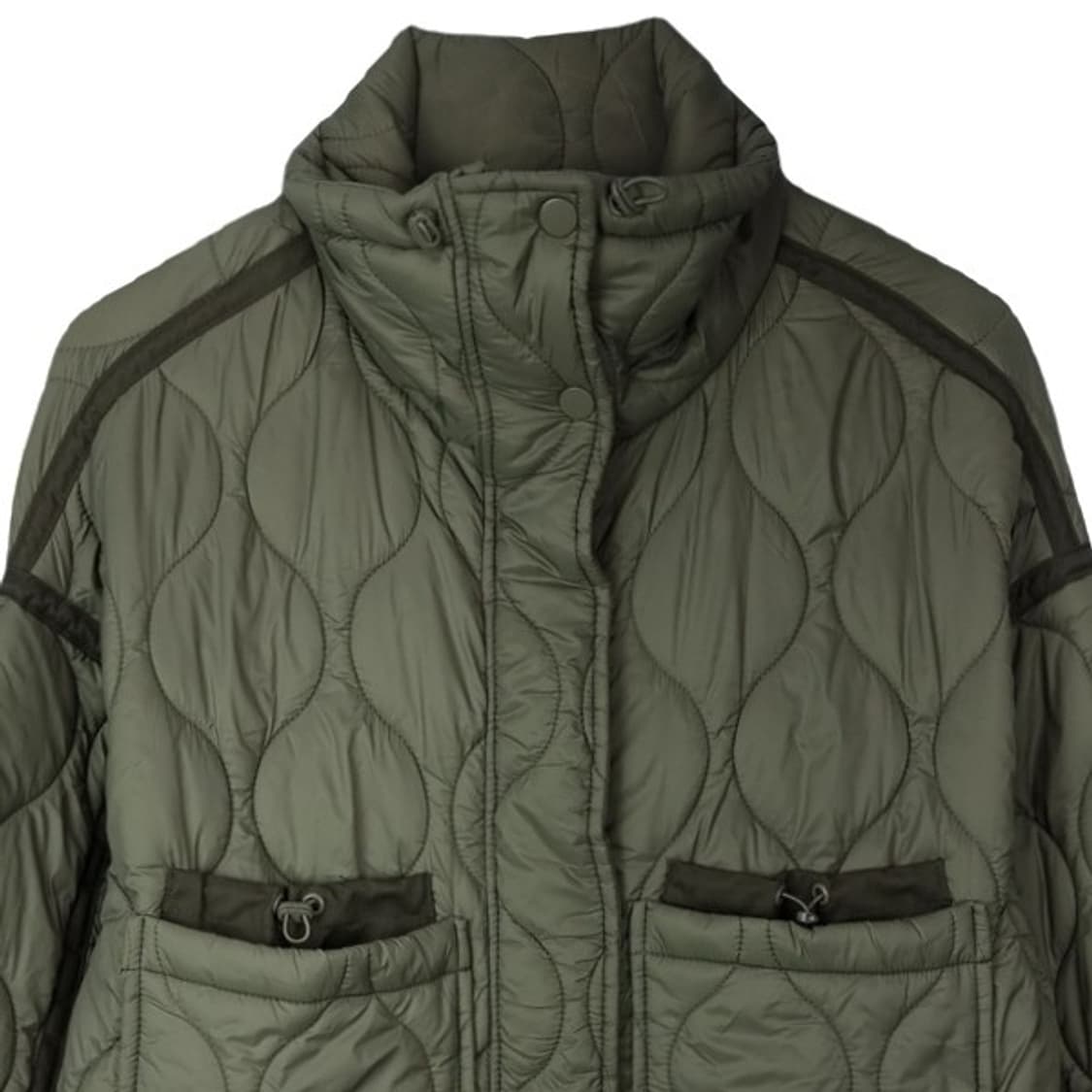 [자라] 라인 바인딩 오버핏 퀄팅 자켓 카키 M16364 상품이미지4