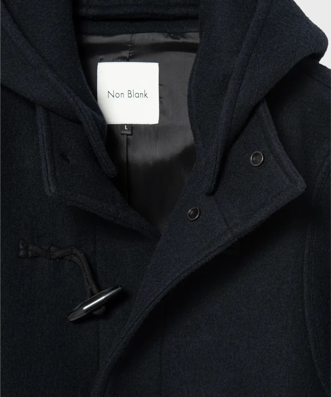 넌블랭크 디테처블 후드 더플 하프 코트 상품이미지4