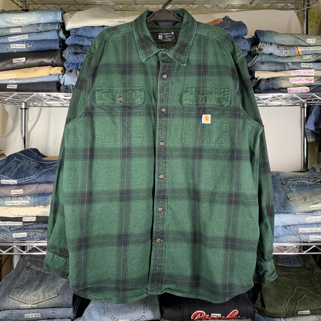 [L] 칼하트 루즈핏 헤비코튼 타탄체크 워크셔츠 상품이미지2