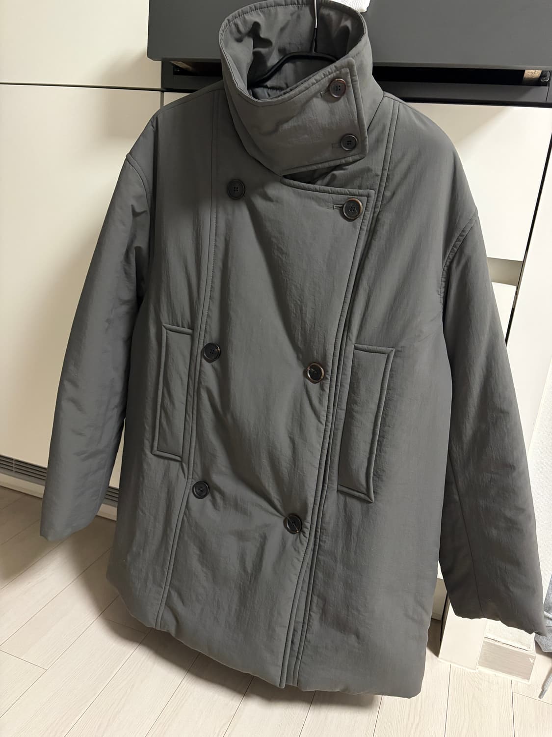 언더스탠딩 하이넥 패딩 자켓 (카키) 상품이미지8