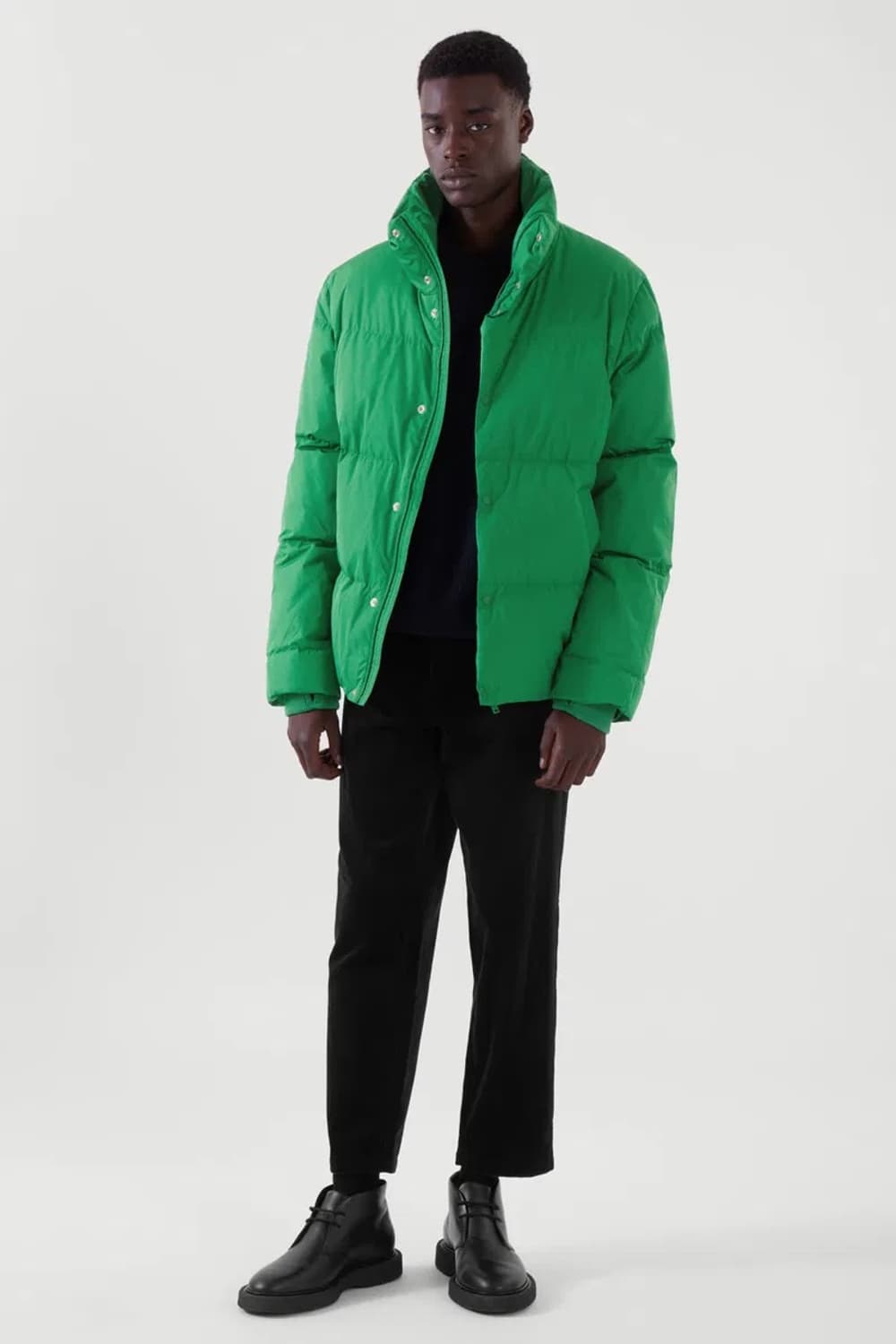 코스 숏 푸퍼 패딩 그린 상품이미지5