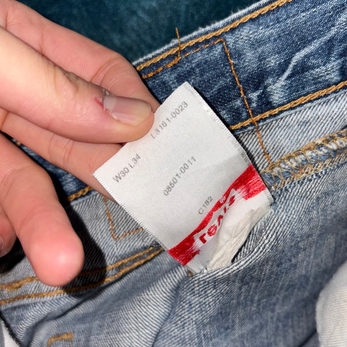 (30) 00s 리바이스 501 데미지 연청 데님 팬츠 상품이미지7