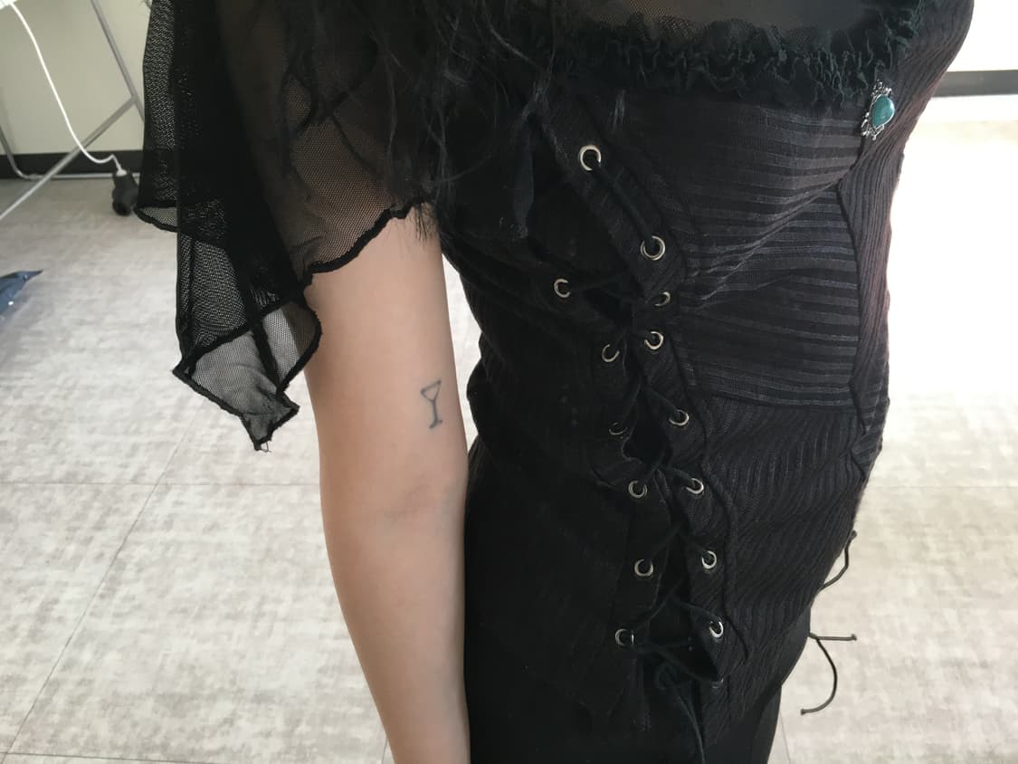 mesh lace-up top 상품이미지3