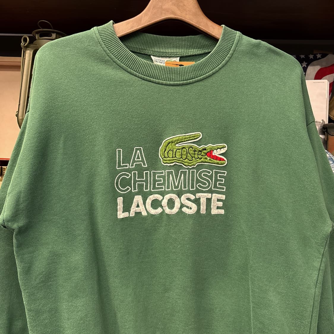 80~90s 슈미즈 라코스테 시그니처 레터링 엠브로이드 스웻셔츠 N894 상품이미지3