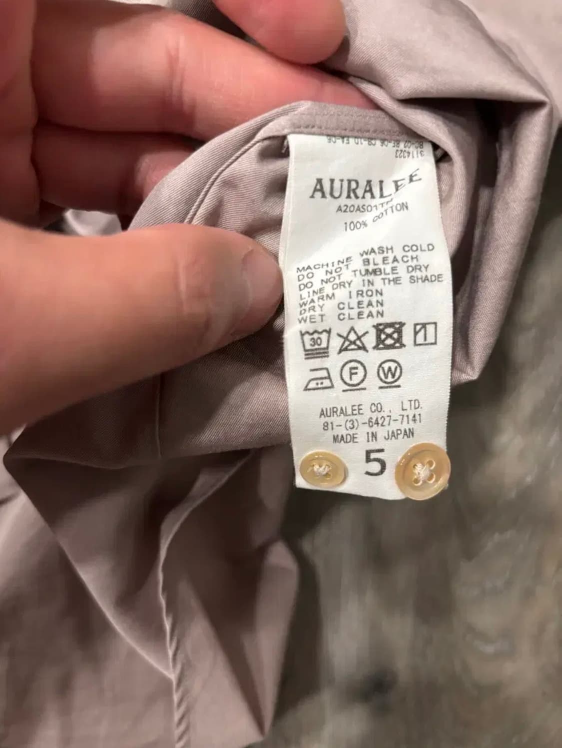 오라리 핑스 트윌 셔츠 5사이즈 상품이미지3