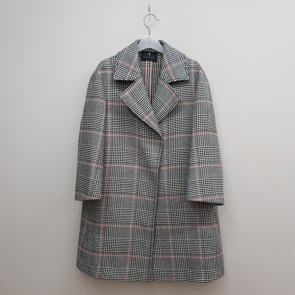 한섬 랑방 체크 울소재 코트 82-94-160사이즈 상품이미지1