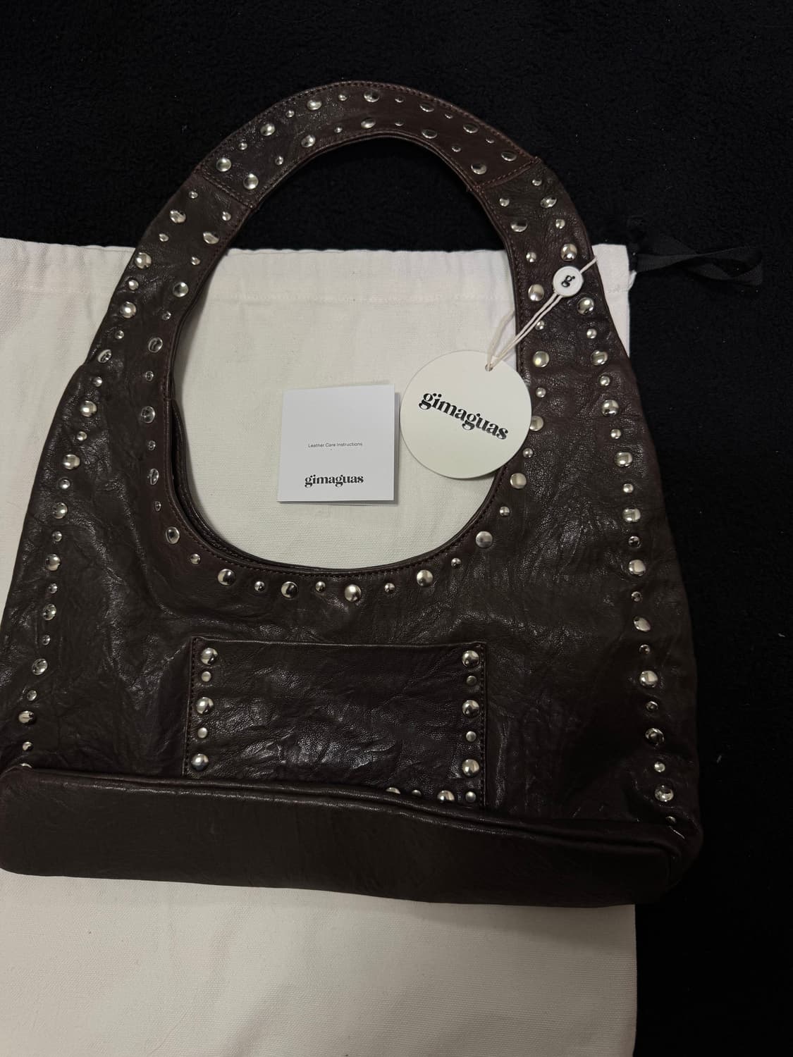 gimaguas 기마구아스 franca 프랑카 스터드 브라운 백 상품이미지1