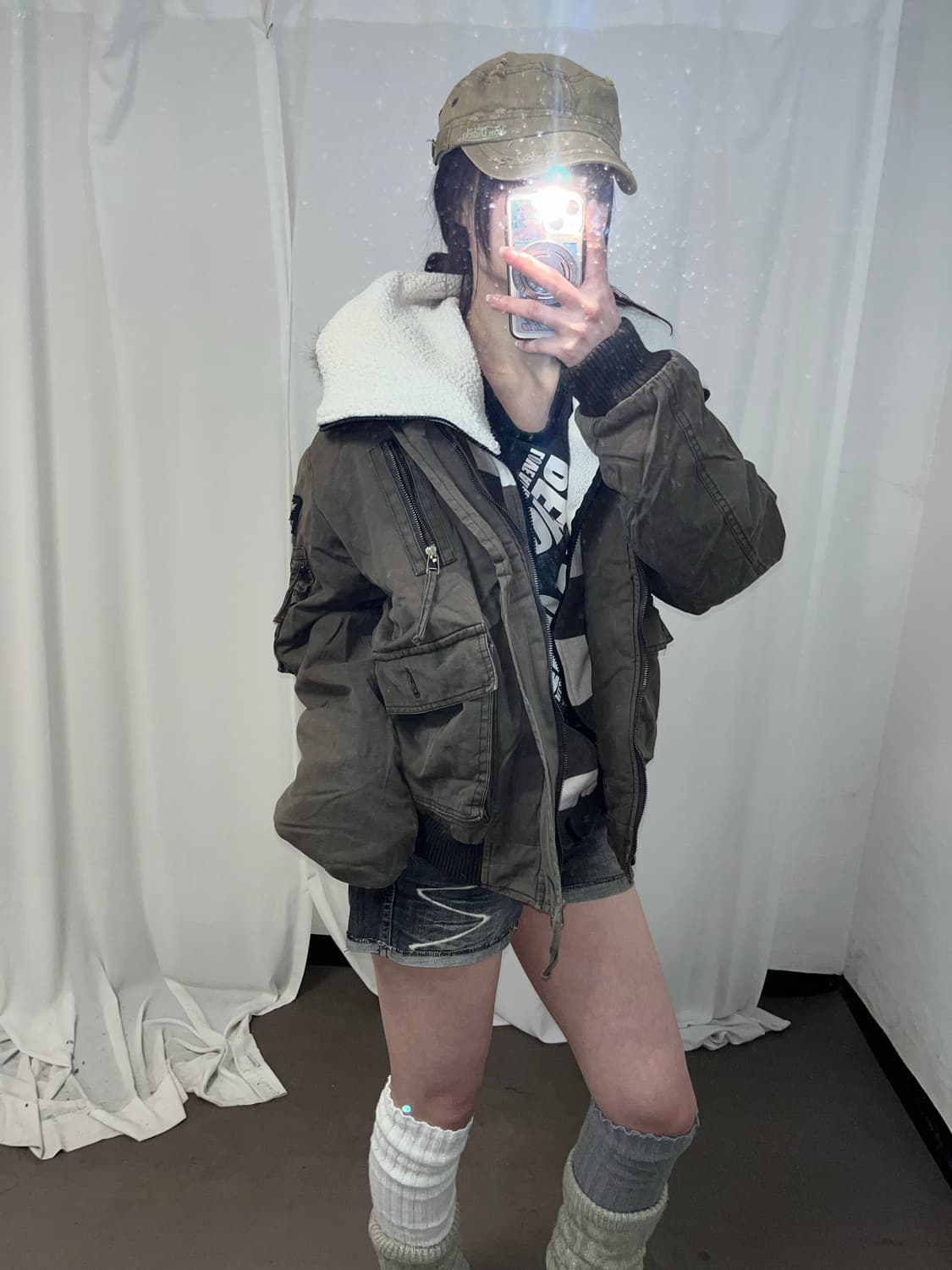 00‘s 브라운 ma-1 울프죠 야상 봄버 자켓 상품이미지2