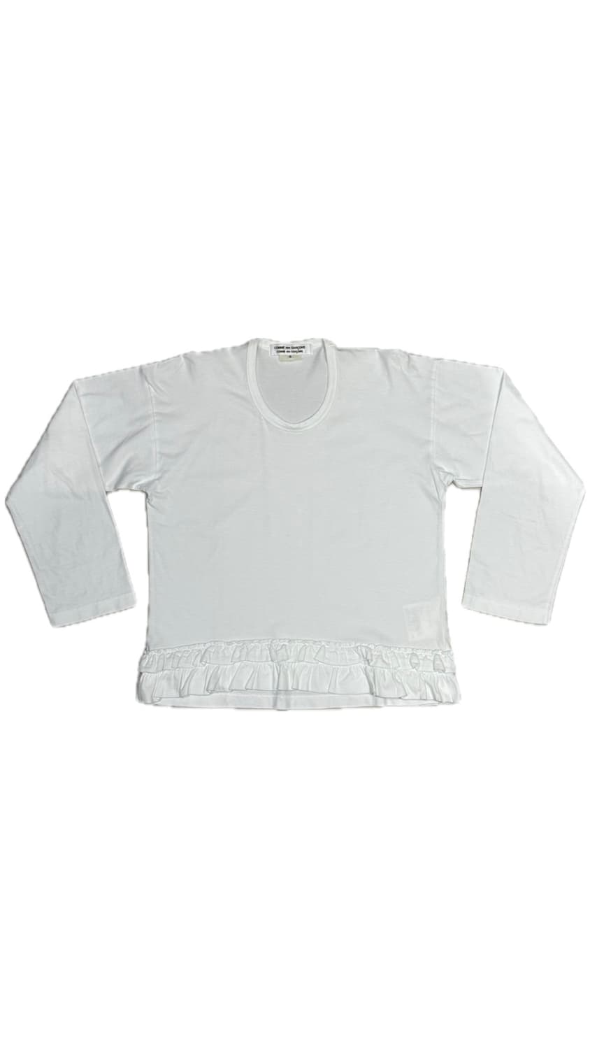 2016 꼼데가르송 이중 프릴 밑단 레이어드용 긴팔 티셔츠 상품이미지1