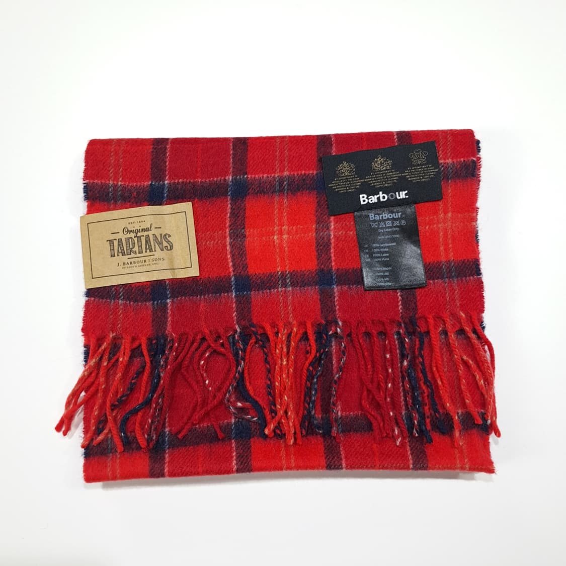 MX537 바버 램스울 오리지널타탄 레드 머플러목도리 상품이미지6