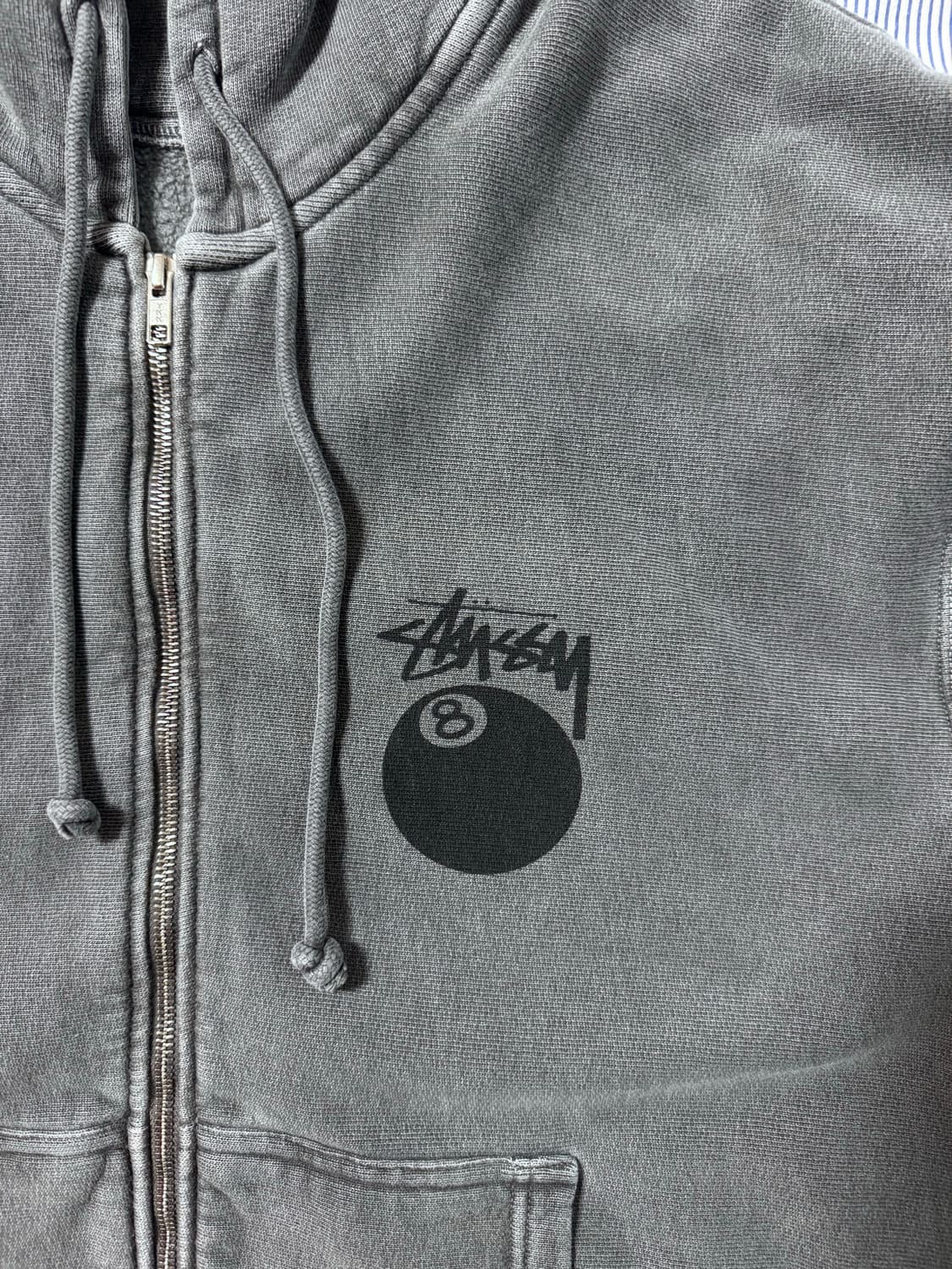 (새상품급) 스투시 8볼 피그먼트 다이드 집 후드 블랙 XL 상품이미지5