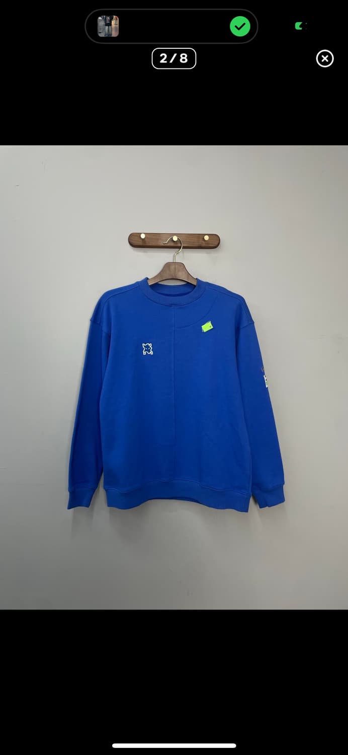 아더에러 블루 패치 맨투맨 A3510 상품이미지2