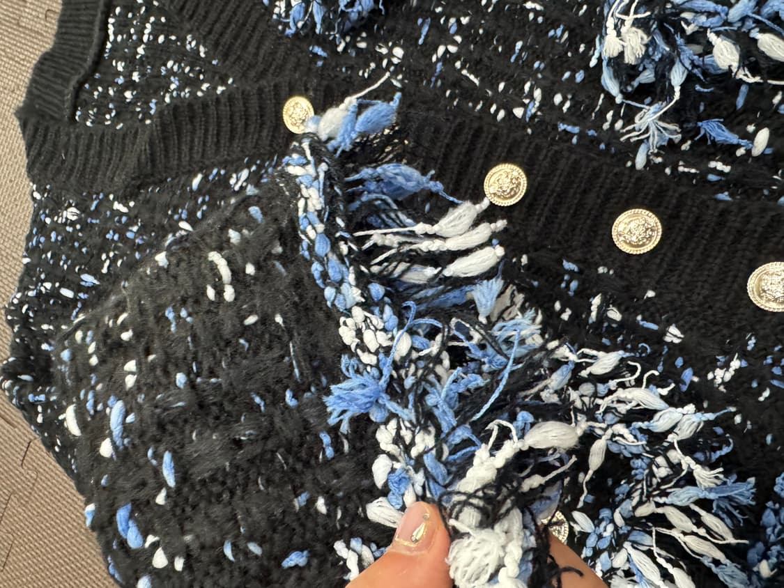 새제품 프린지 트위드 니트 가디건 상품이미지2