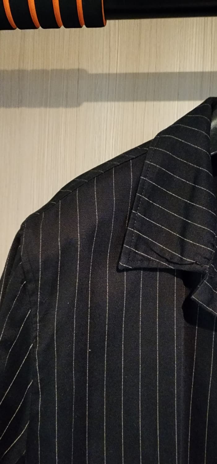 자라 블랙 핀스트라이프 코튼 워크 자켓 L 상품이미지3