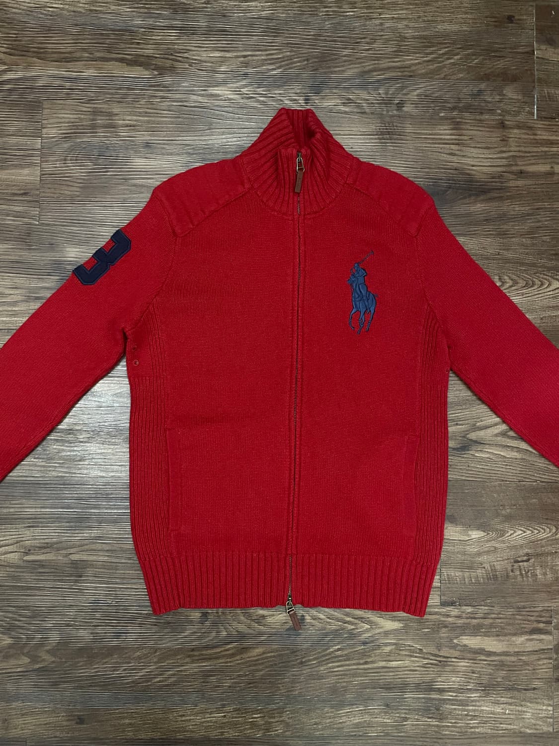 폴로 랄프로렌 빅포니 램스울 집업 자켓 레드 상품이미지1