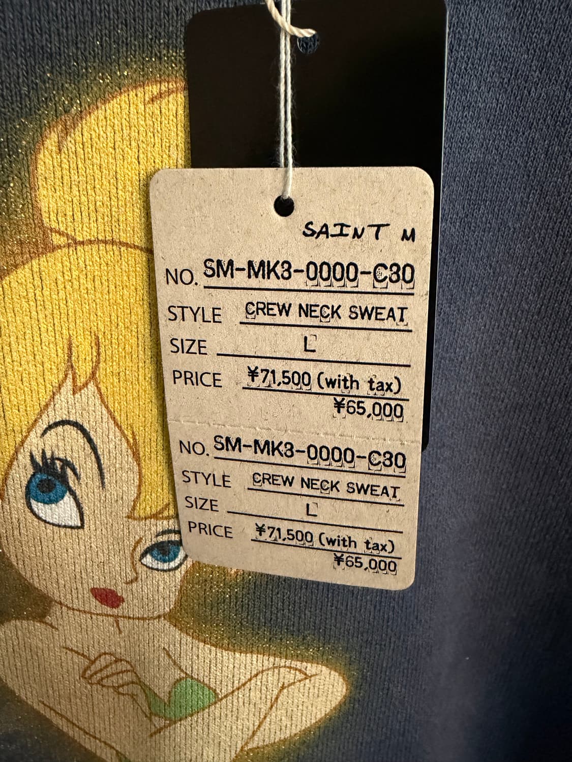 [L]세인트미카엘 26ss 디즈니 팅커벨 스웻셔츠 새상품 상품이미지4