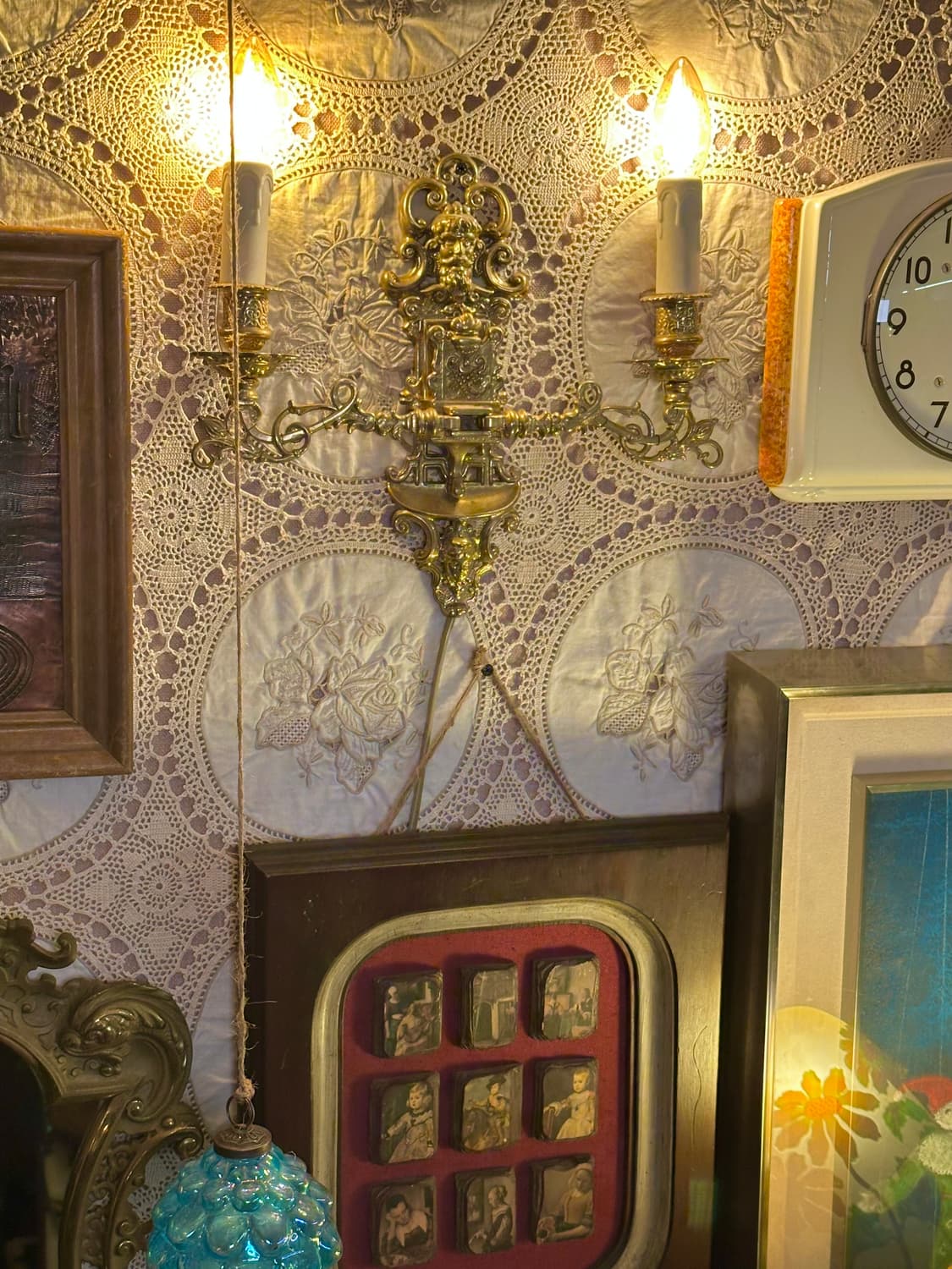 이탈리아 앤틱 2구 벽걸이 촛대 벽등 상품이미지6