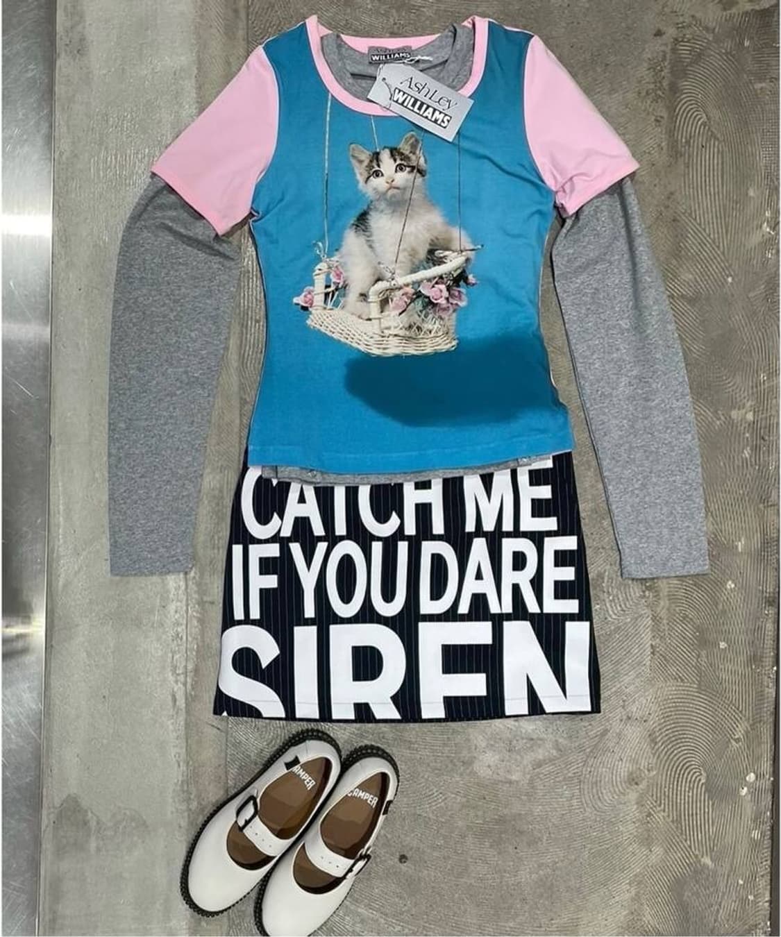 [XS,S]애슐리 윌리엄스 26ss 캣 베이비 티셔츠 상품이미지4