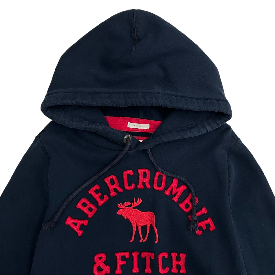 아베크롬비 레드 패치로고 네이비 후드 XL 상품이미지5