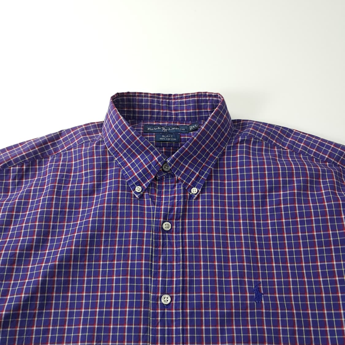 CK160 XL 폴로 90s 퍼플 스몰 타탄체크 셔츠 남방 상품이미지2
