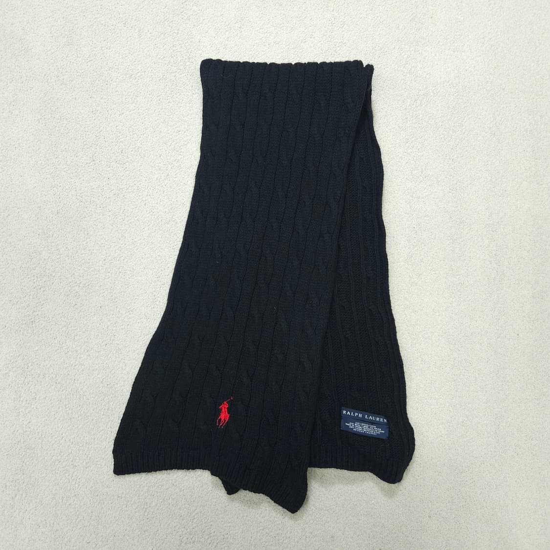 폴로 랄프 로렌 케이블 머플러 블랙 상품이미지3