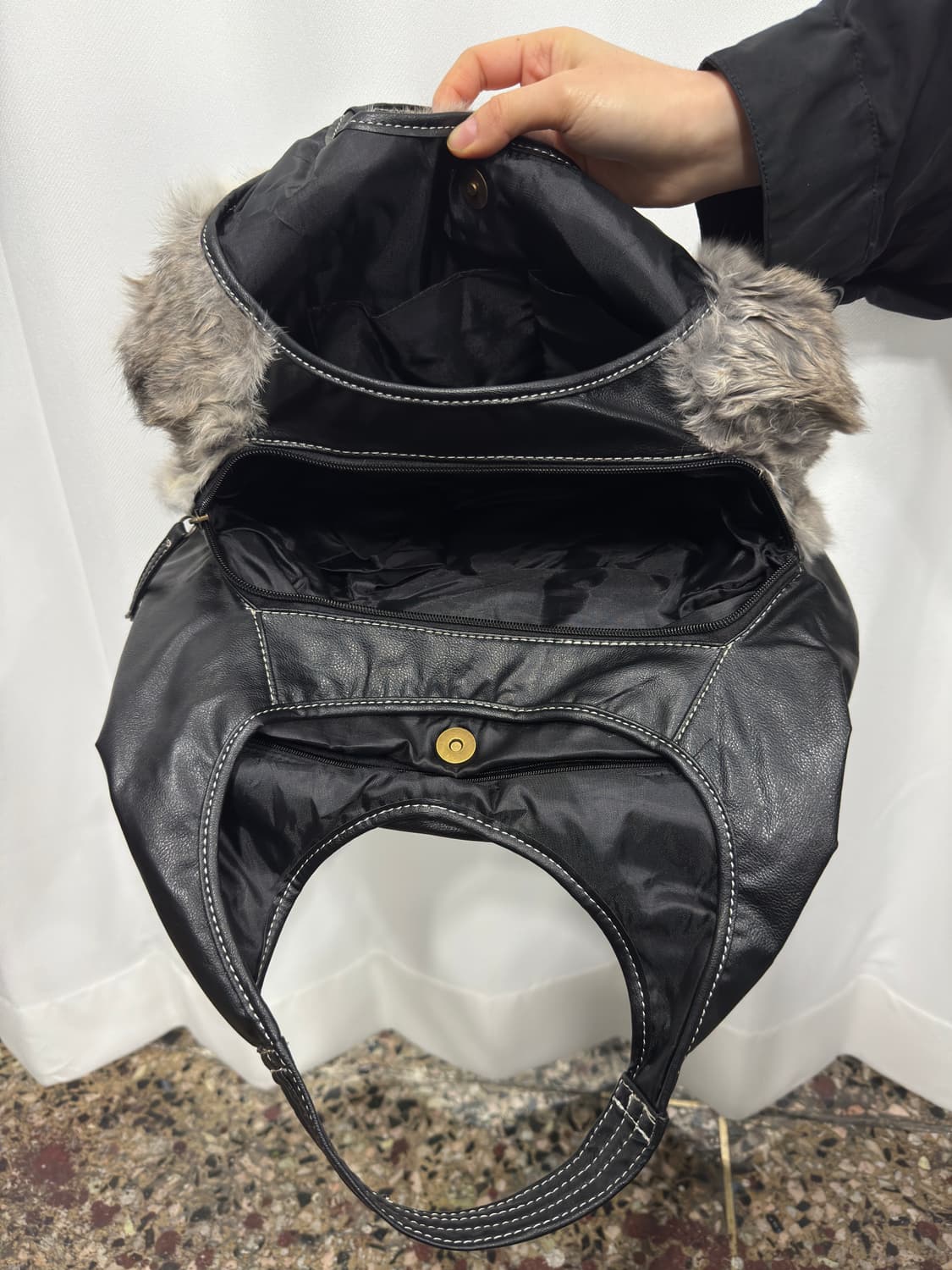 rabbit fur leather bag 상품이미지3