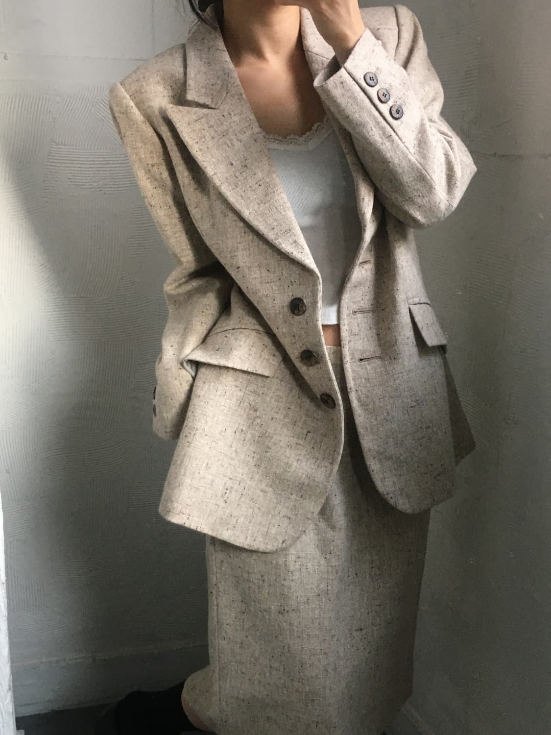 Yves Saint Laurent 입생로랑 아이보리 트위드 셋업 상품이미지1