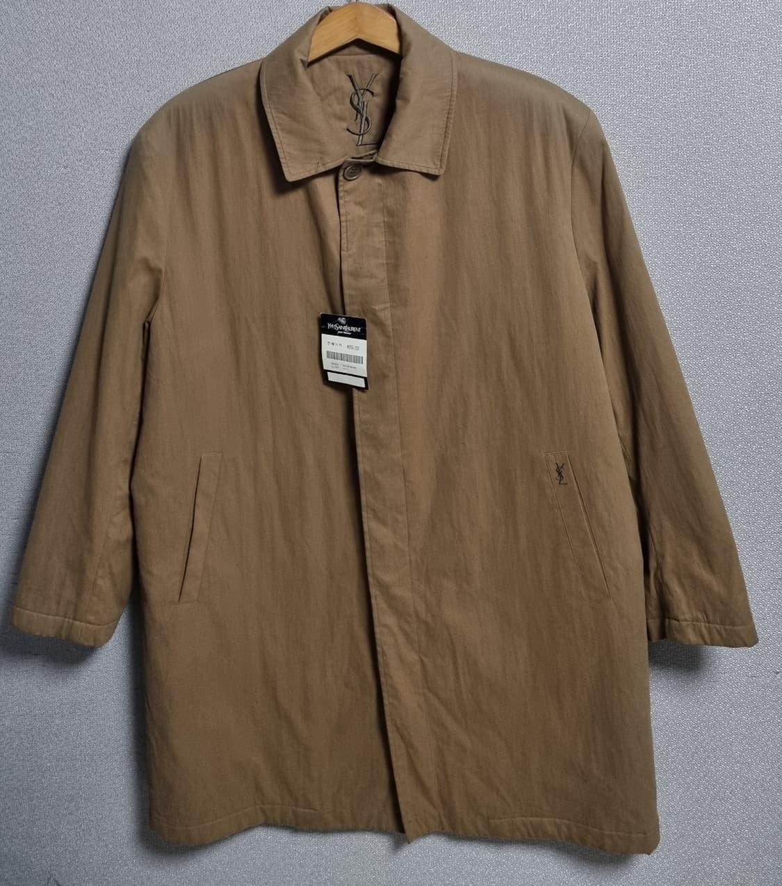 새상품) 실측 L (100) 입생로랑 빈티지 다크베이지 코트 데드스탁 상품이미지1