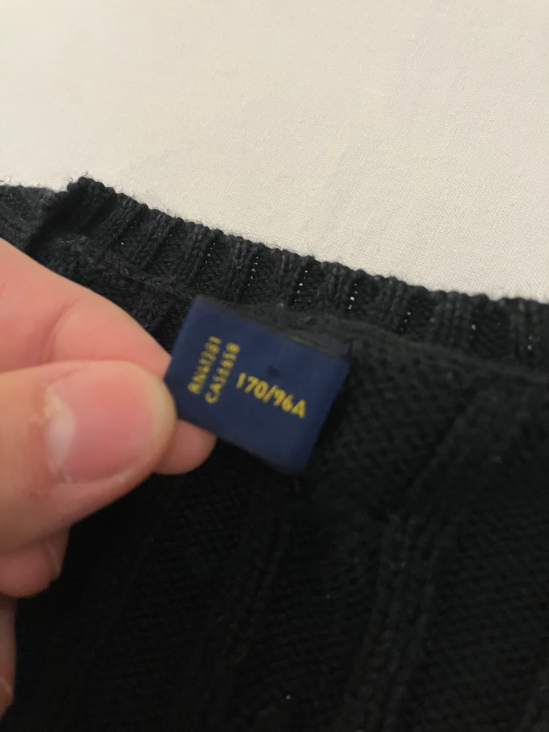 폴로 랄프로렌 브이넥 케이블 꽈배기 니트 블랙 상품이미지4