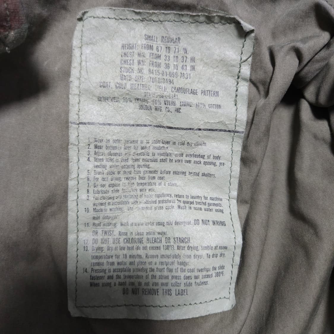 스몰 레귤러 ) 미군 우드랜드 M65 밀리터리 야상 필드 자켓 상품이미지8