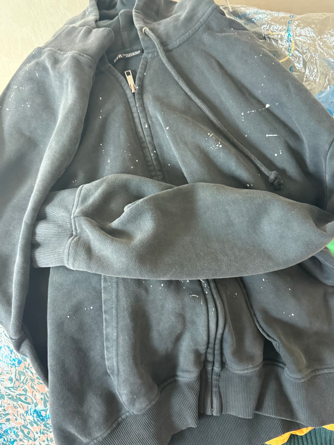 자라 페인티드 후드집업 XL 상품이미지2