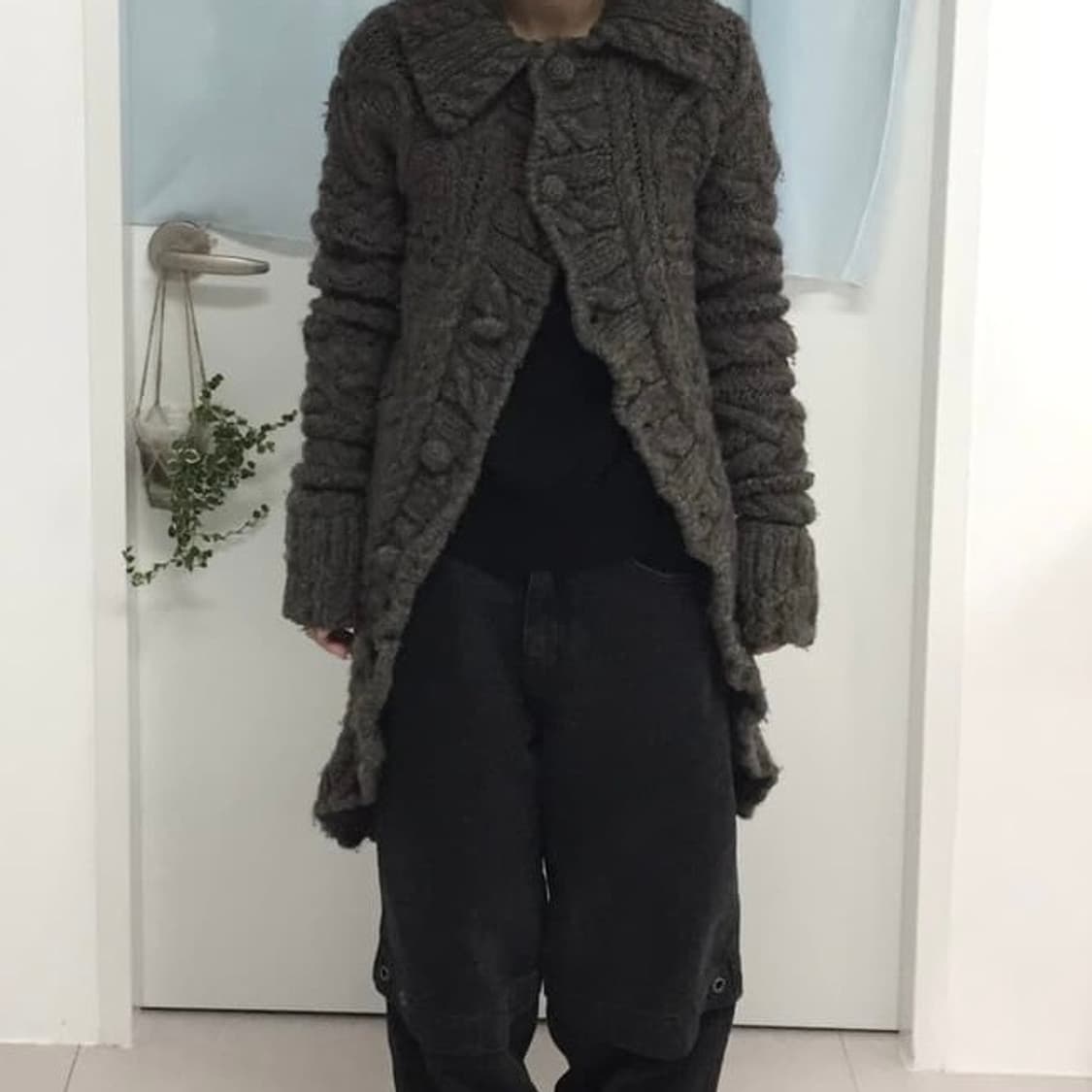 꼼데가르송 트리콧 니트 롱코트 상품이미지2