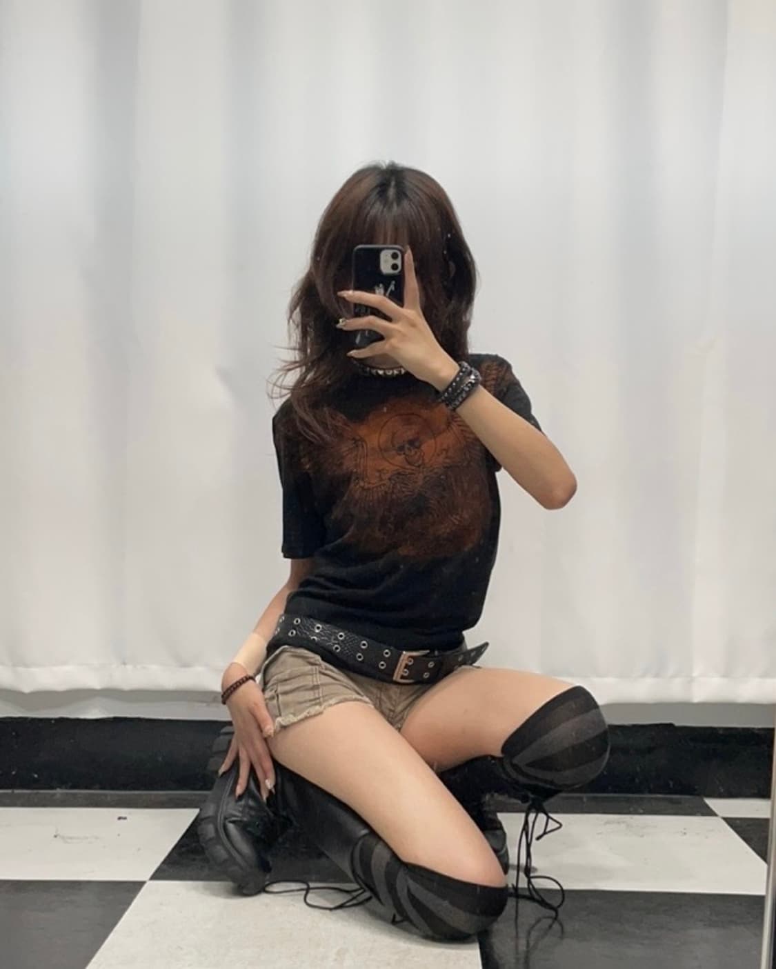 🎸블랙 스컬 프린팅 티셔츠🎸 상품이미지2