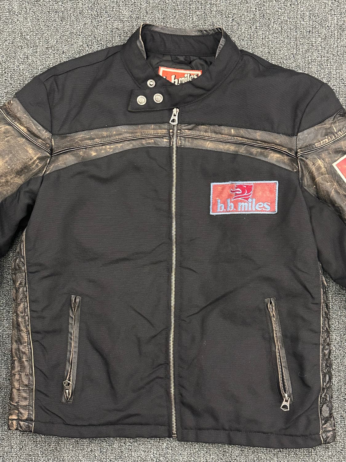 M)b.b.Miles 빈티지 가죽패치 스포츠바이커 자켓 상품이미지5