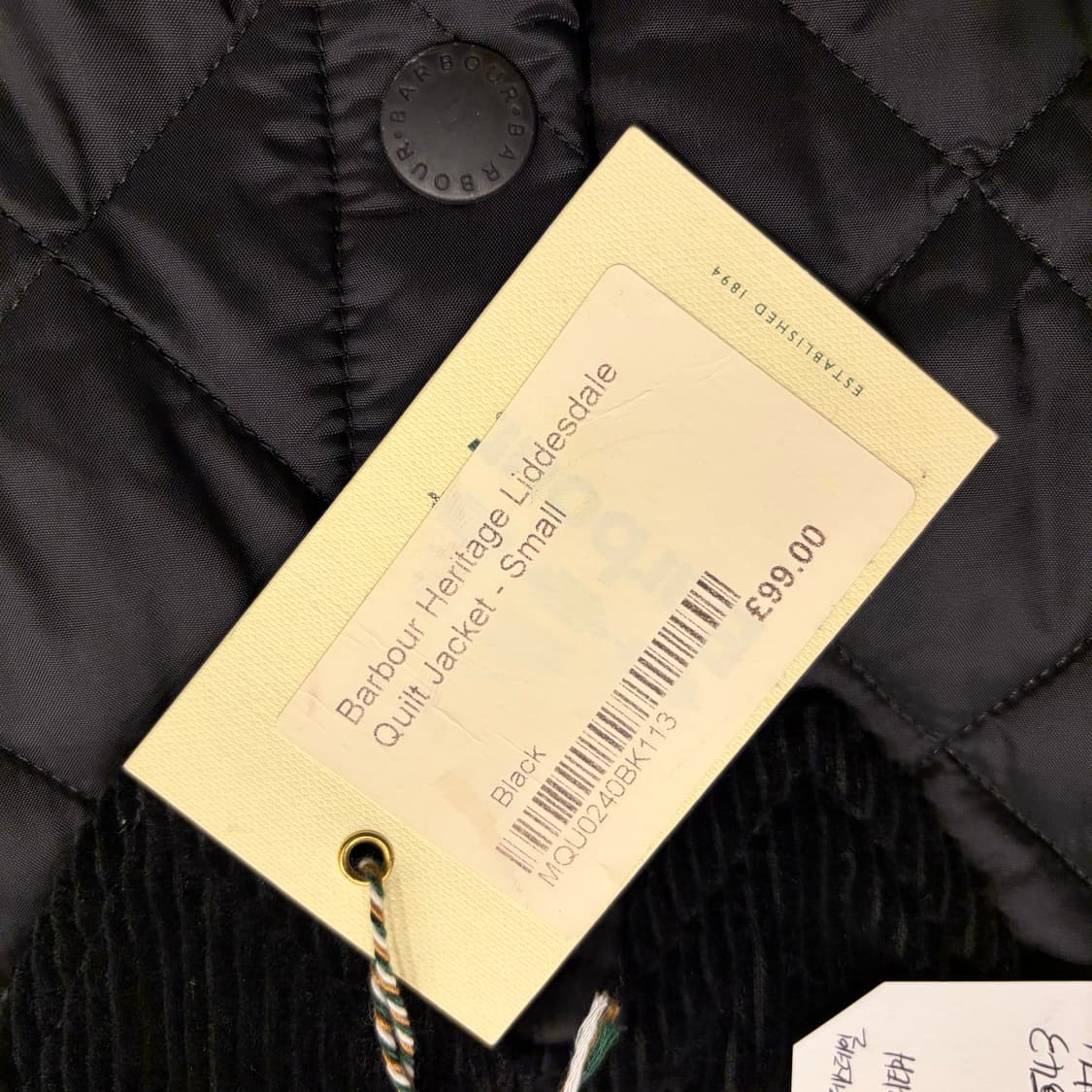[S] 바버 헤리티지 리데스데일 블랙 퀼팅 자켓 B390 상품이미지5