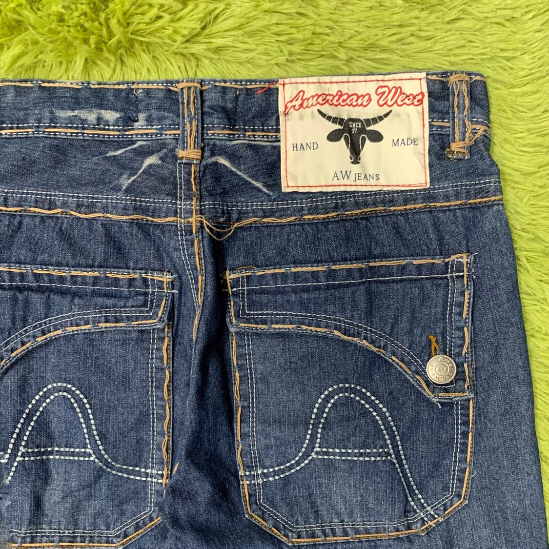 [33] AMERICAN WEAT 스트레이트핏 스티치디테일 데님팬츠 상품이미지1