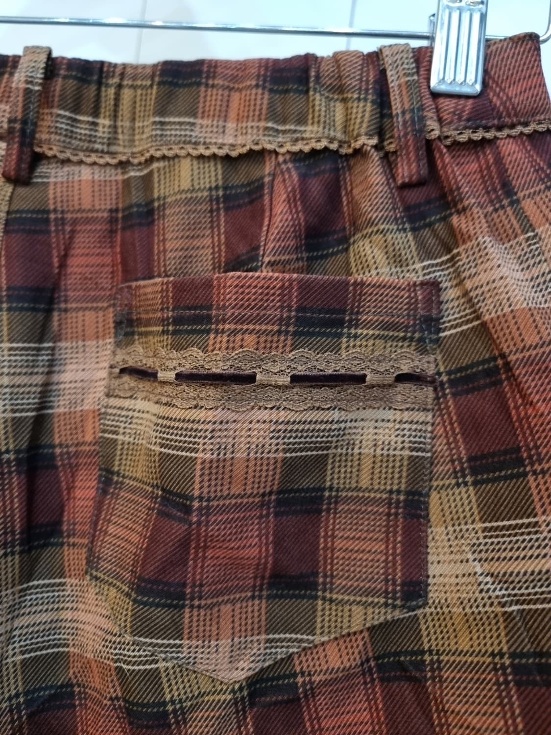 axes femme 초코카라멜 체크 리본포켓 팬츠 상품이미지7