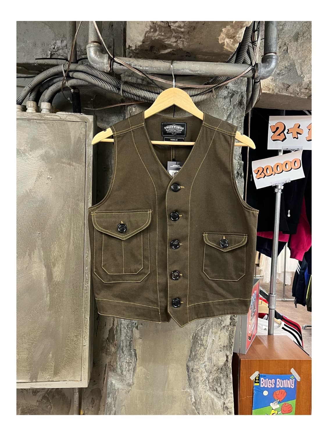 프리즘웍스 워크 베스트 카키 M #csz3753 상품이미지1