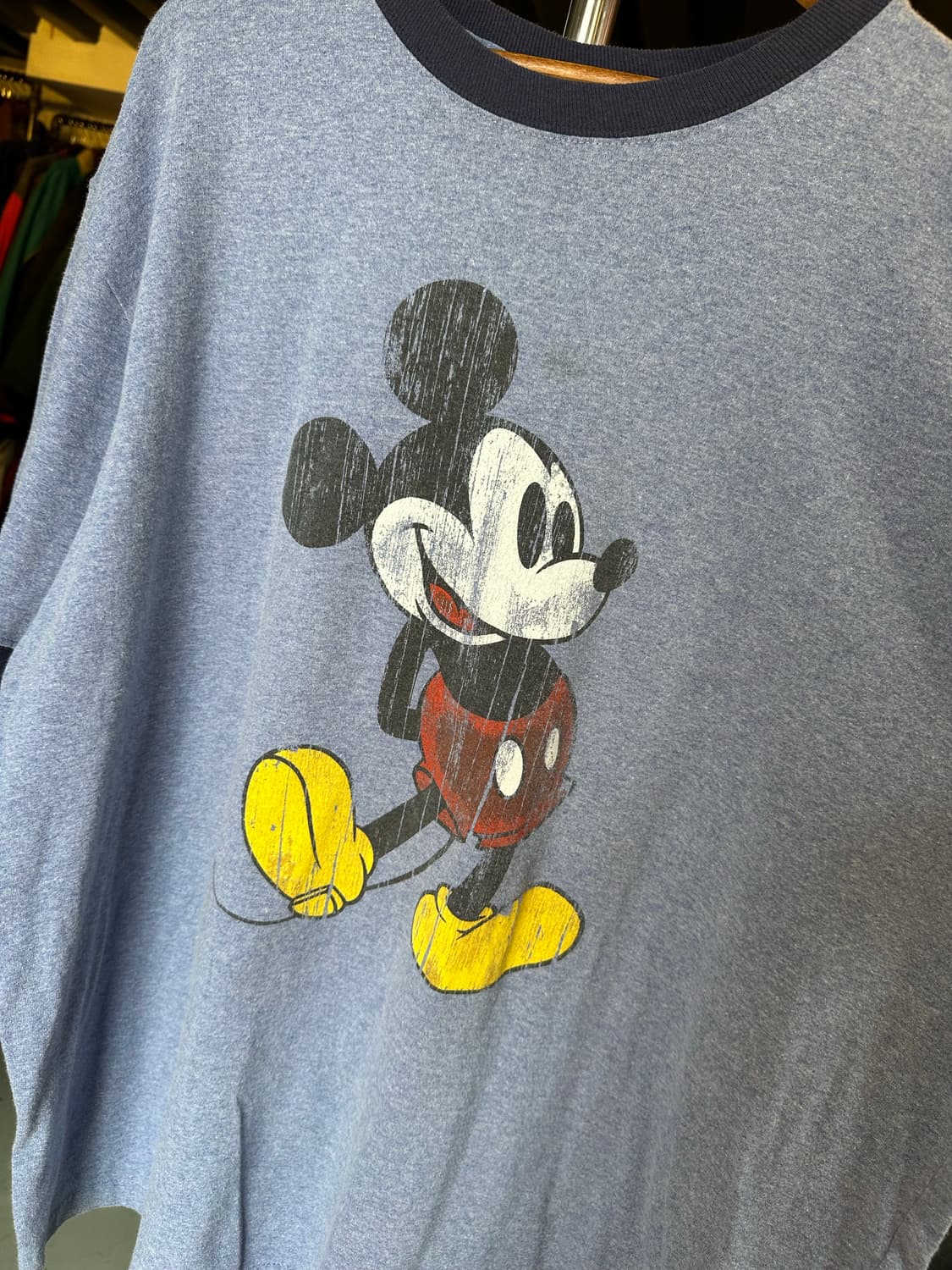 디즈니 미키마우스 프린팅 링거 티셔츠 상품이미지3