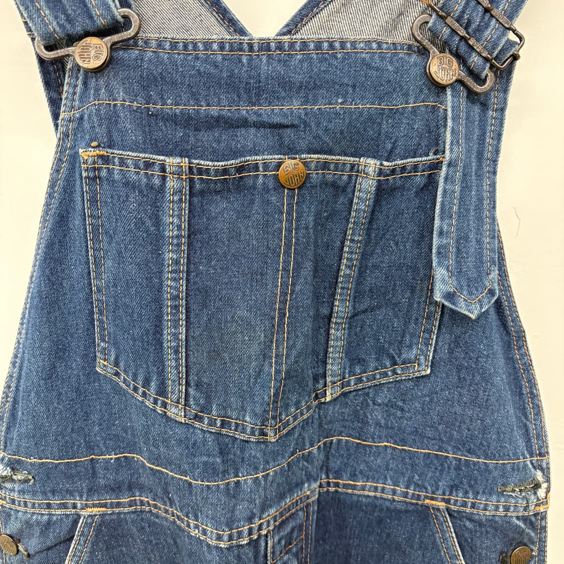 빅죤 빈티지 청 데님 롤업 오버롤 F 상품이미지2