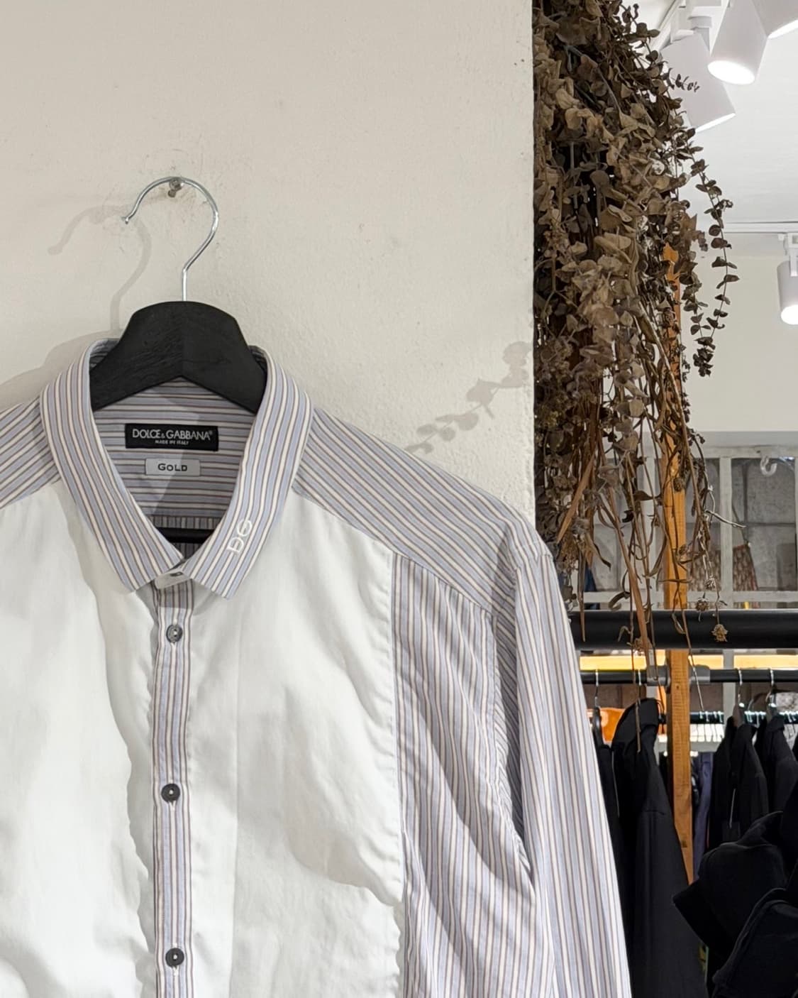 돌체앤가바나 블루 화이트 스트라이프 패널 셔츠 상품이미지3