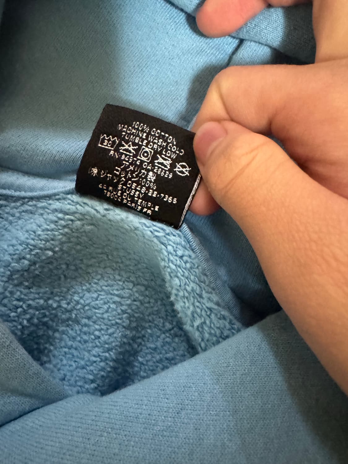 스투시 x CPFM 8볼 피그먼트 다이드 후드 블루 상품이미지4