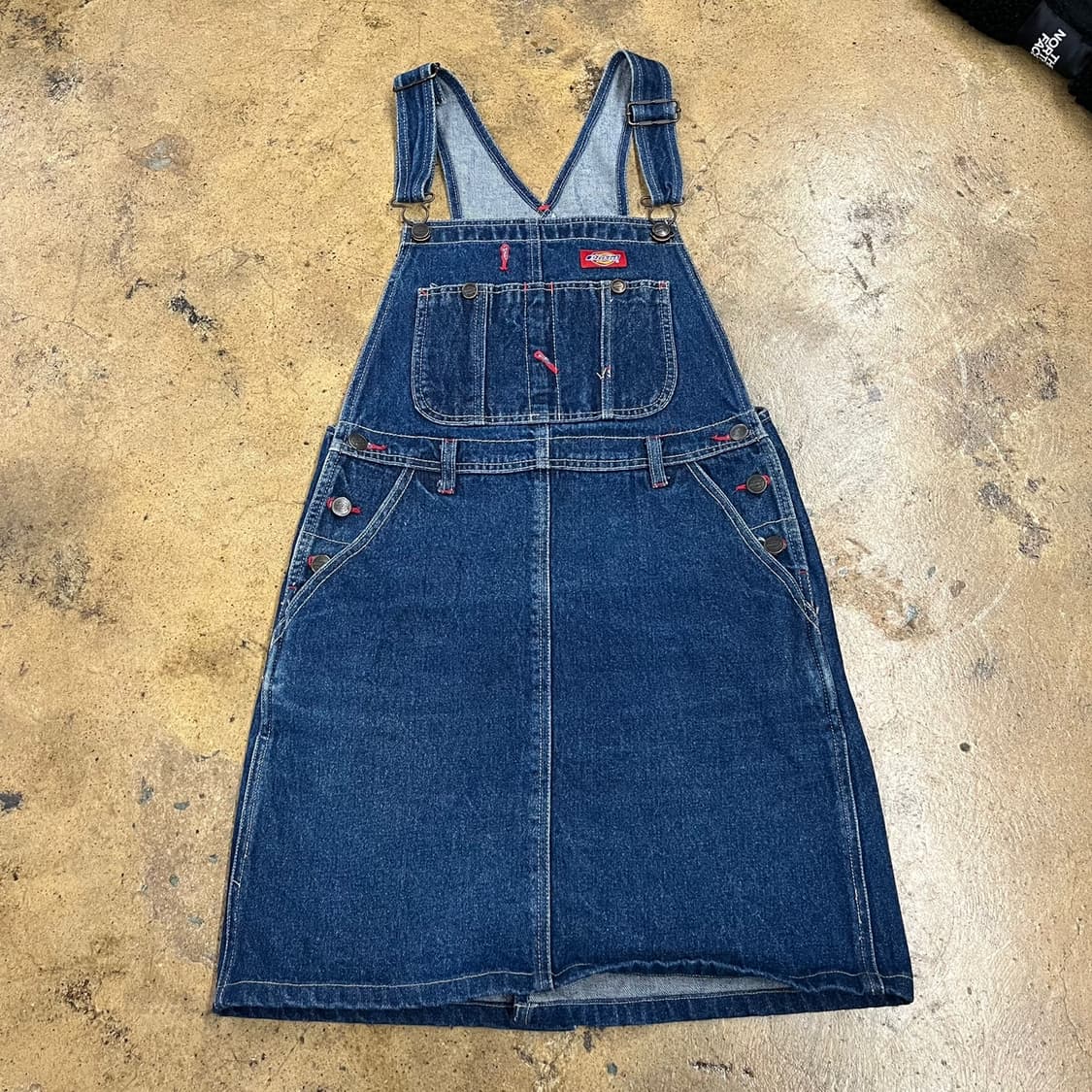 [정품/S] 디키즈 데님 멜빵 스커트 오버롤 빈티지 b14 상품이미지3